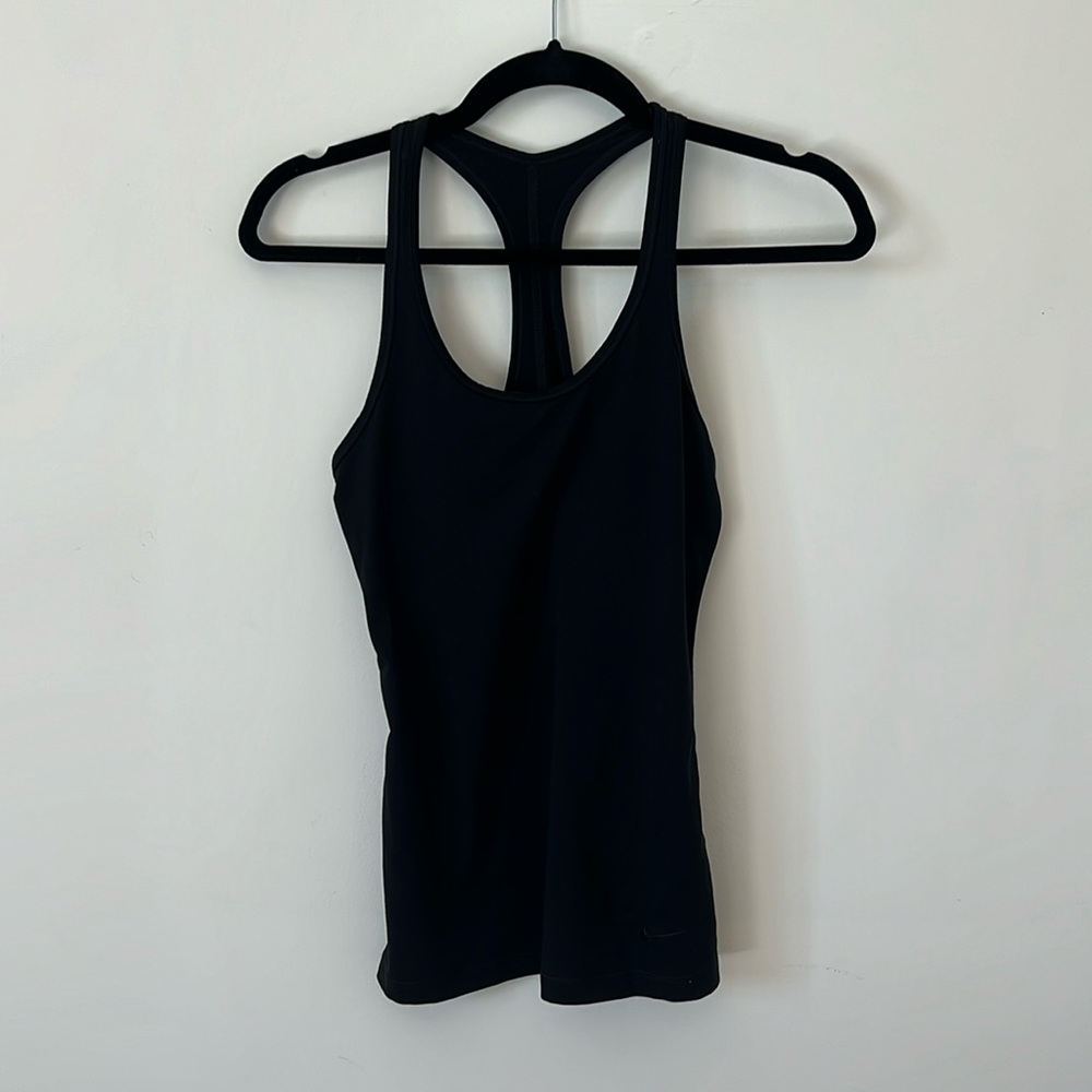 Nike dri fit black racer back tank sz small